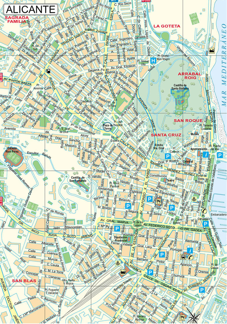 Mappa di Alicante - Cartina di Alicante