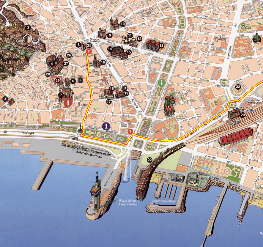 Mappa Almeria - Cartina di Almeria in Spagna
