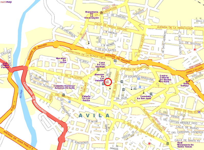 Mappa Avila - Cartina di Avila de Duero in Spagna