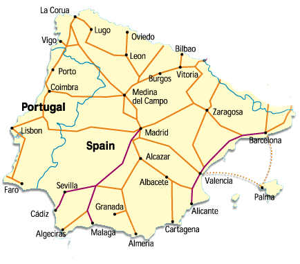 ferrovie in Spagna