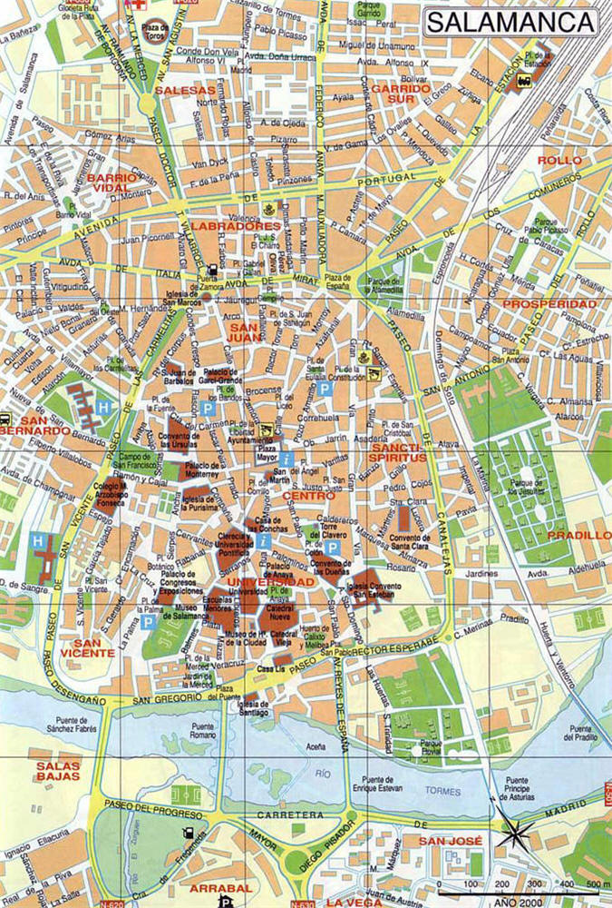 Mappa di Salamanca in Spagna