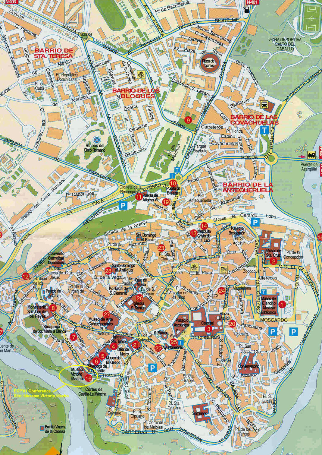 Mappa Toledo - Cartina di Toledo in Spagna