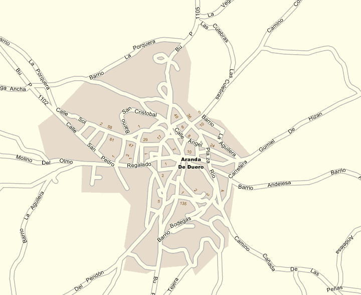 Mappa Aranda de Duero - Cartina di Aranda de Duero in Spagna